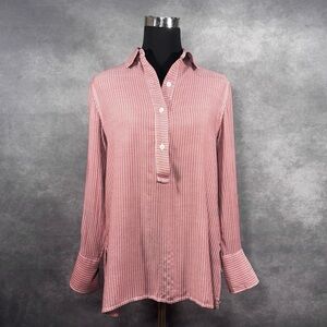 Max Studio Striped Button-Up Tunic